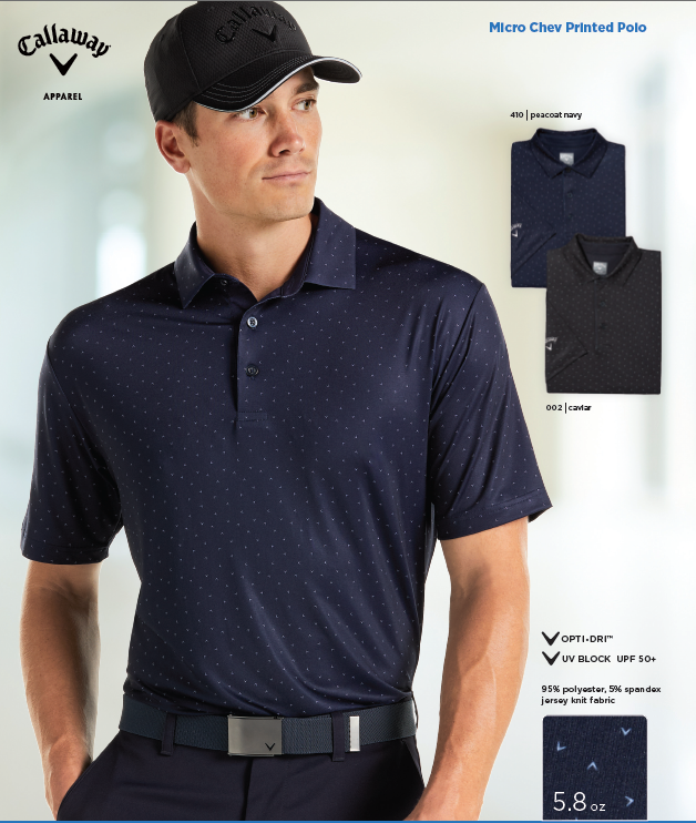 Callaway Golf Micro Chev Printed Polo