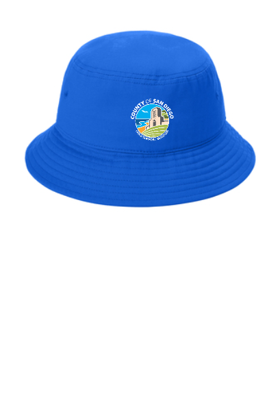 bucket hat with embroidered logo