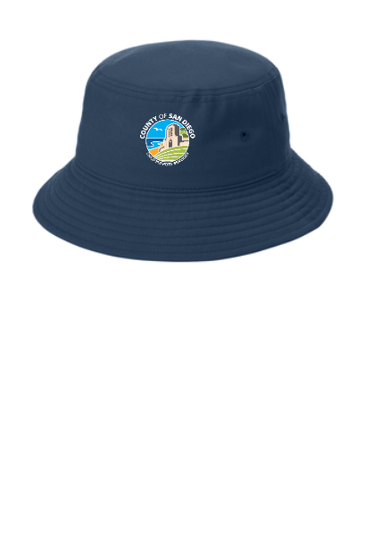 bucket hat with embroidered logo