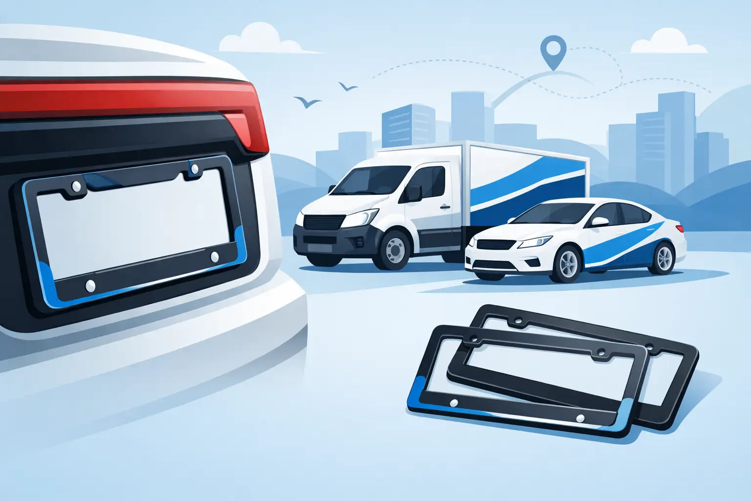Custom License Plate Frames for Fleet Branding