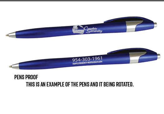 200 Custom pens - one color imprint on barrel