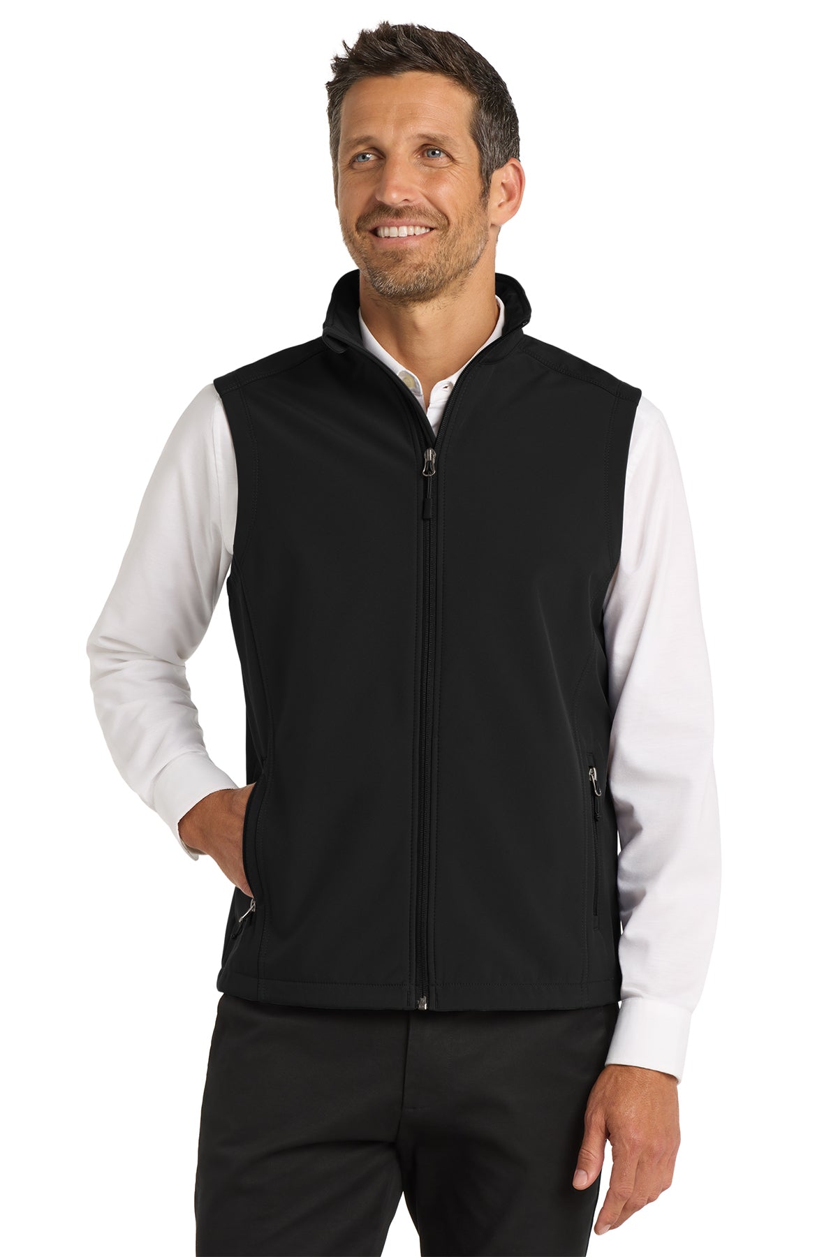 J325 Port Authority® Core Soft Shell Vest Housing and Community embroidery