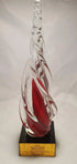 12" Red Twisted Spire with Black Base