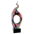 13 1/2" Twist Top Art Glass with Square Black Base
