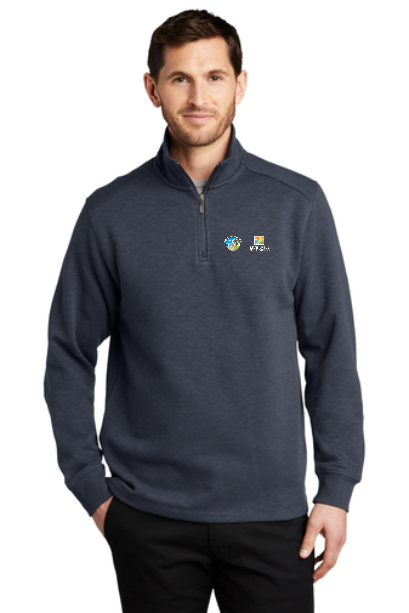 F295 Port Authority® Slub Fleece 1/4-Zip Pullover