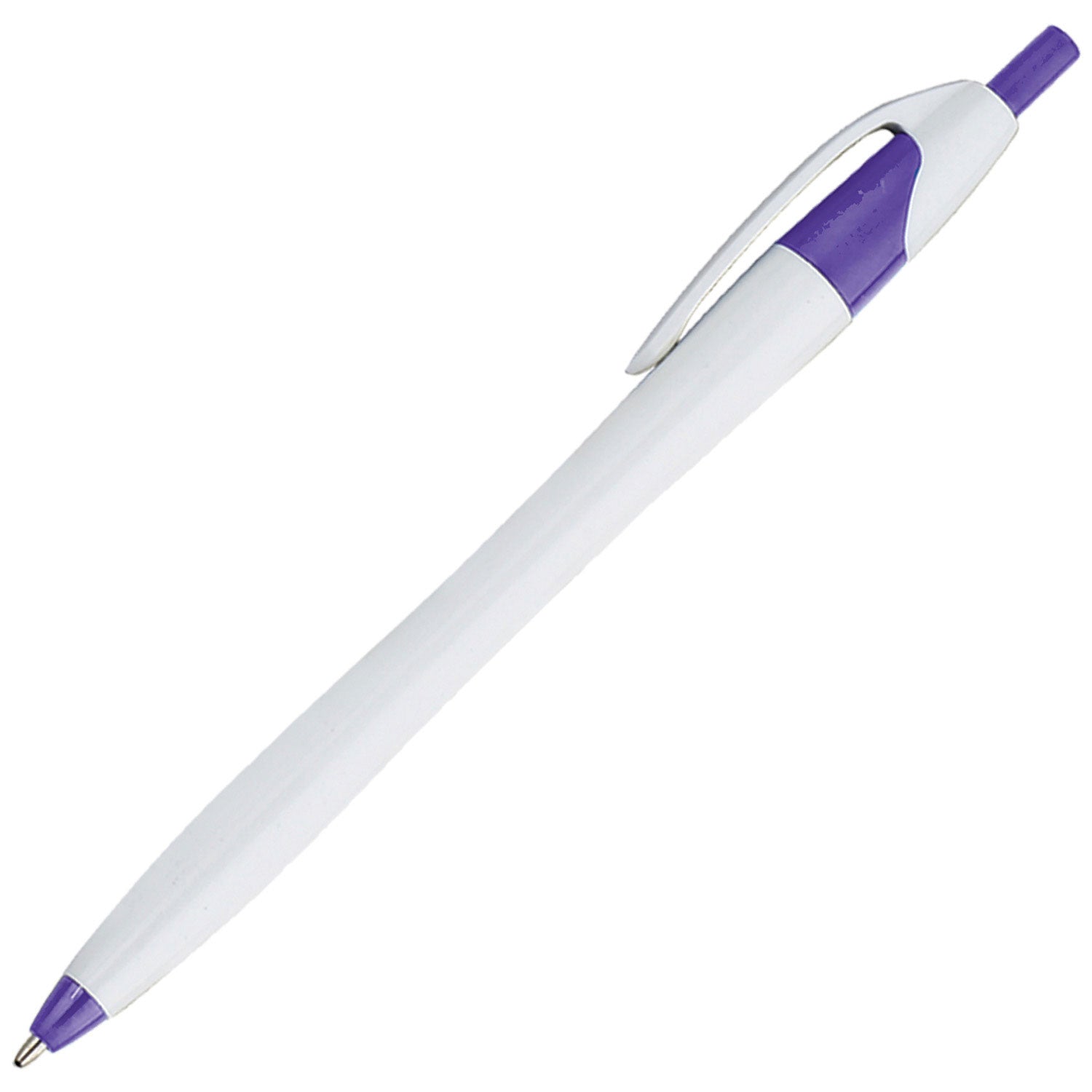 200 White Barrel Ball Point Click Pen - Setup included Free shipping