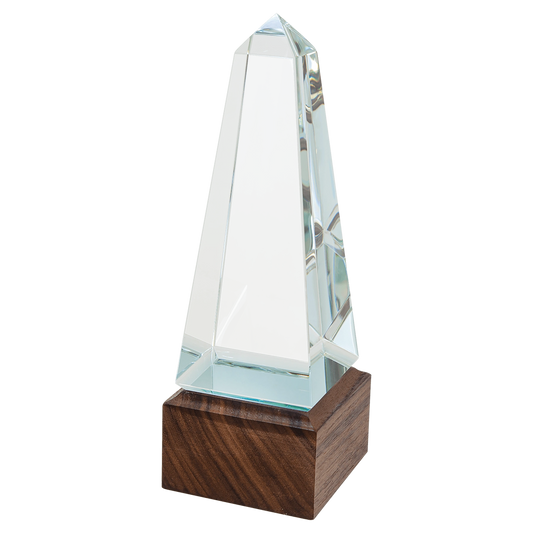 9" Obelisk Sierra Glass with Walnut Base