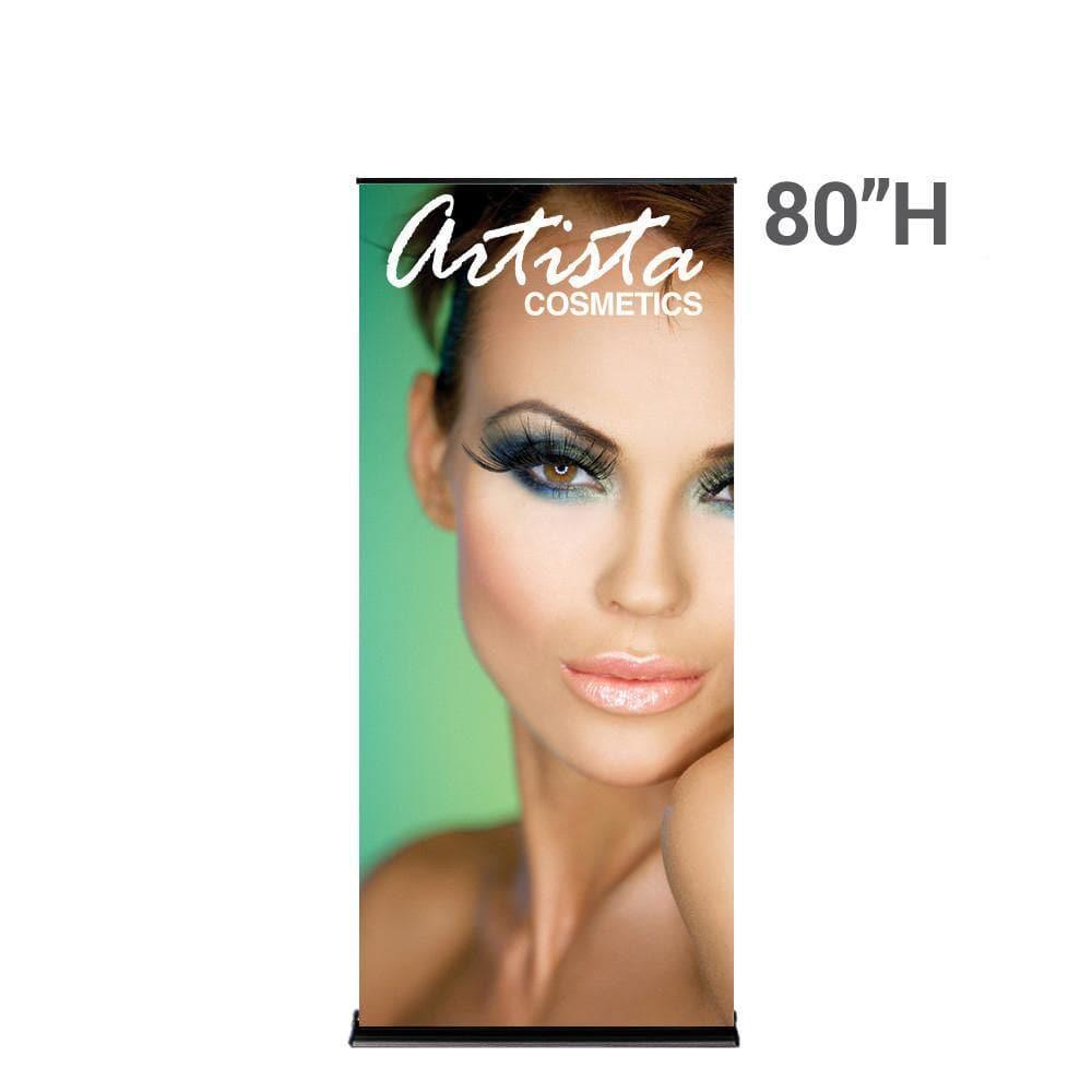 36" SilverStep Retractable Banner Stand (Black and Silver) - WS Display