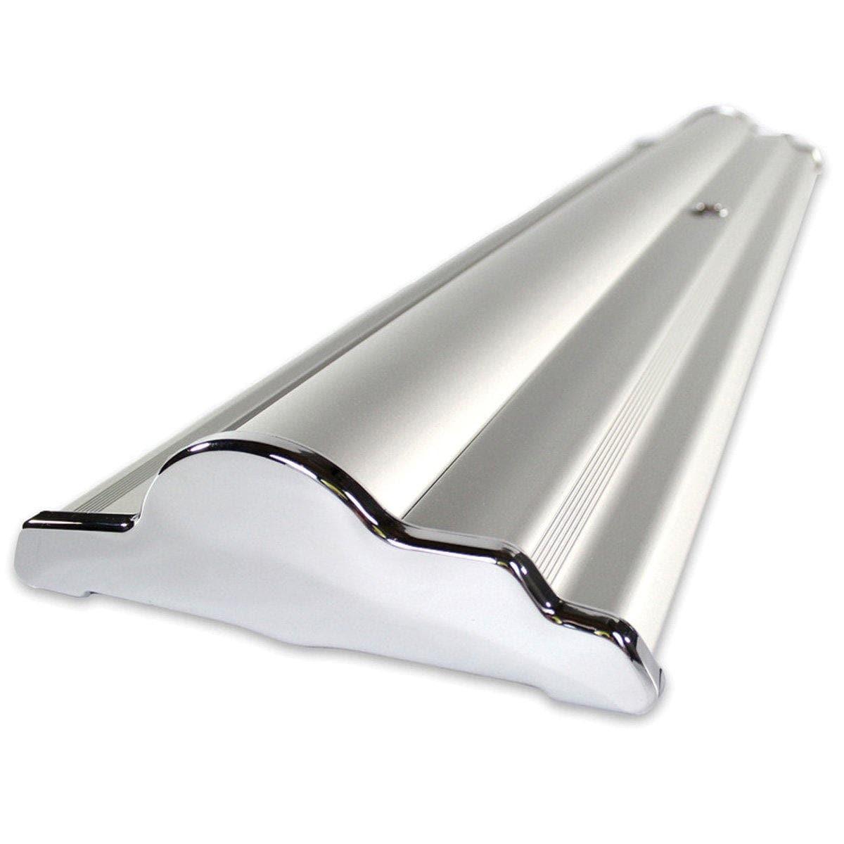 24" SilverStep Tabletop Retractable Banner Stand (Black and Silver) - WS Display