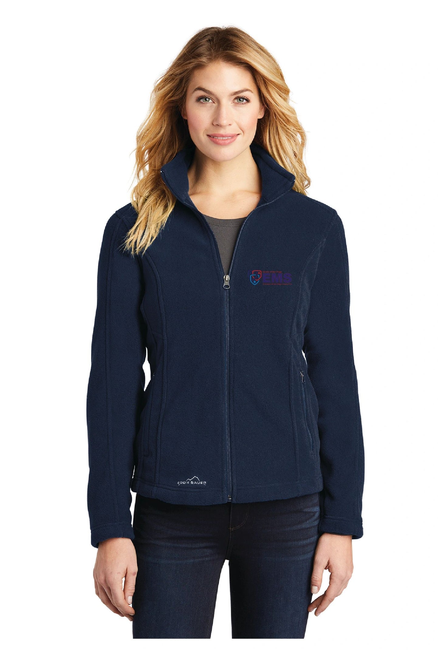 Ladies Eddie Bauer fleece full zip Jacket with EMS logo