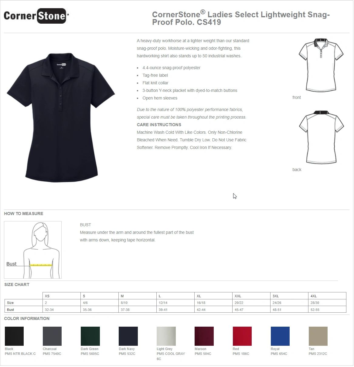 Ladies CornerStone® Select Lightweight Snag-Proof Polo