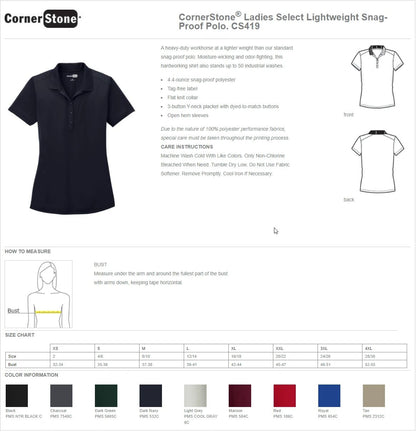 Ladies CornerStone® Select Lightweight Snag-Proof Polo